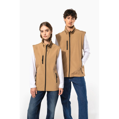 Unisex 3-layer softshell hooded jacket with removable sleeves